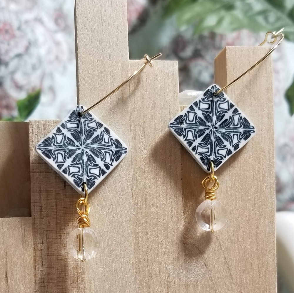 Handcrafted Polymer clay drop earrings